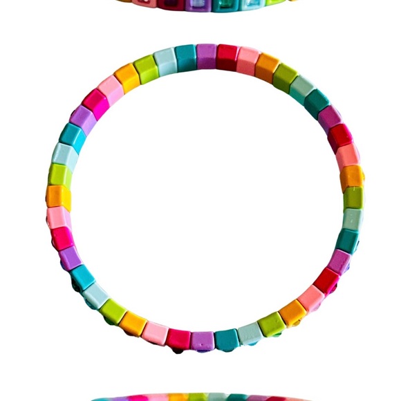 Rainbow Enamel Stretch Bracelet - Picture 3 of 3